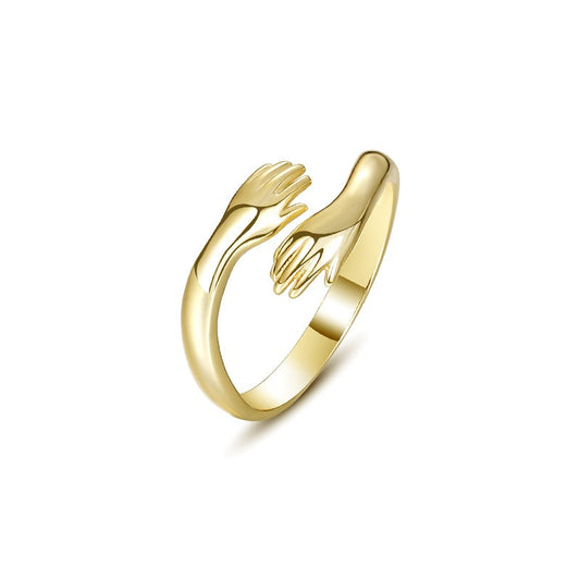925 Sterling Silver Huggie Adjustable Fashion Ring