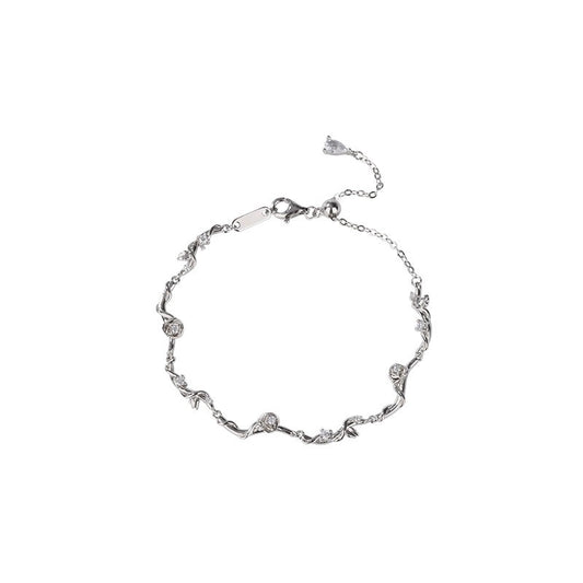 925 Sterling Silver Rose Fashion Bracelet