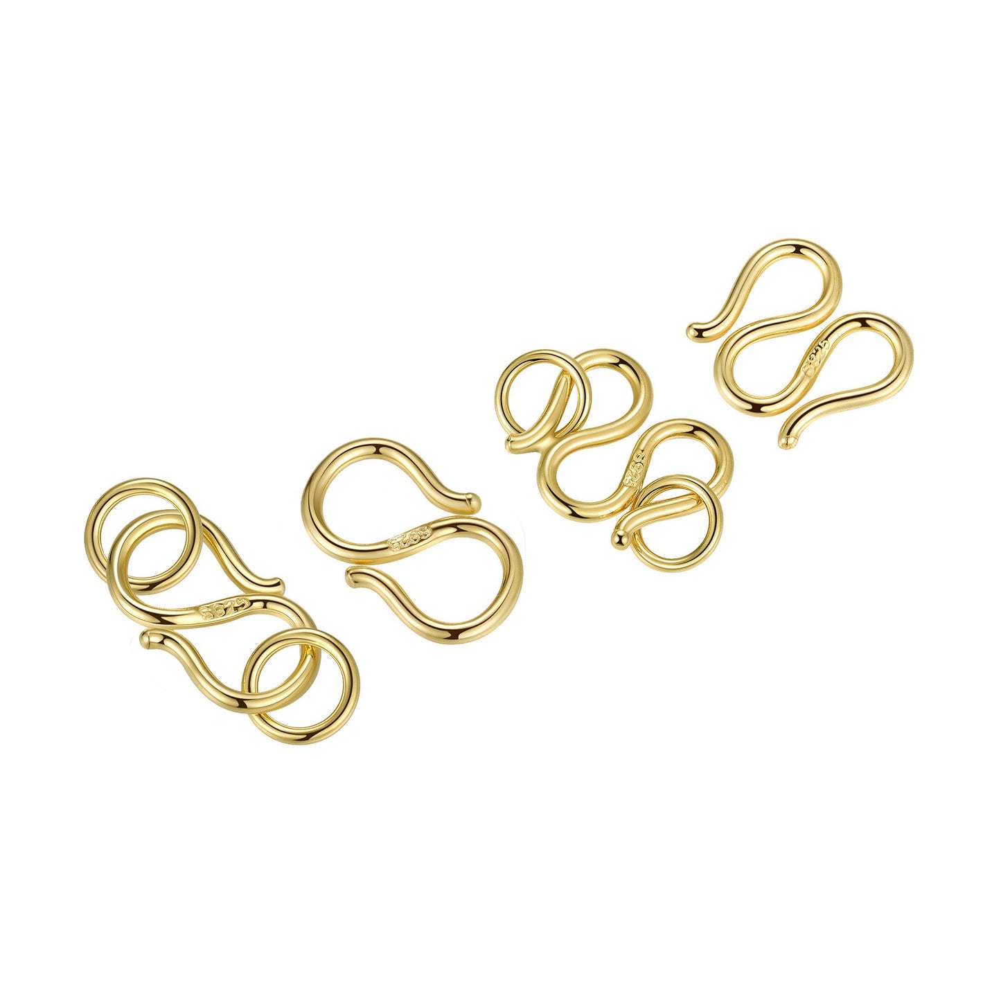 925 Sterling Silver S-Hook W-Hook Clasp For Jewelry DIY