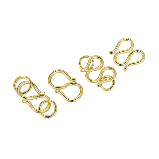 925 Sterling Silver S-Hook W-Hook Clasp For Jewelry DIY