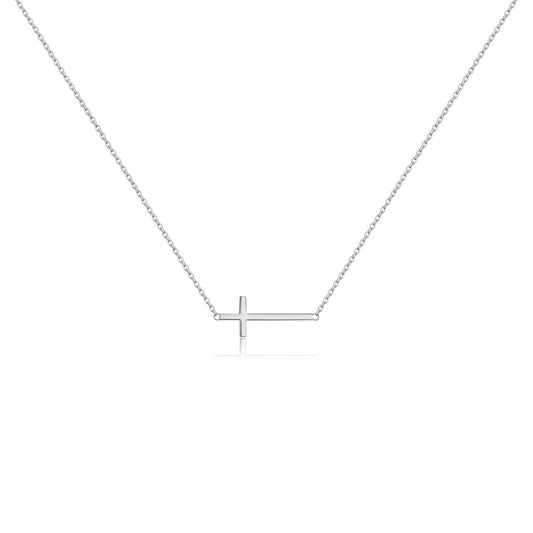 925 Sterling Silver Zircon Cross Pendant Necklace