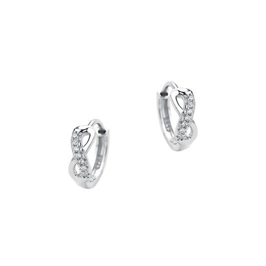 925 Sterling Silver Infinity Fashion Hoop Earrings