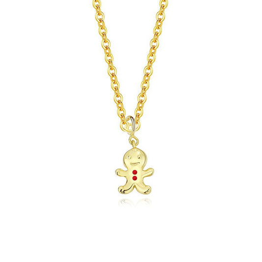 925 Sterling Silver Gingerbread Man Necklace