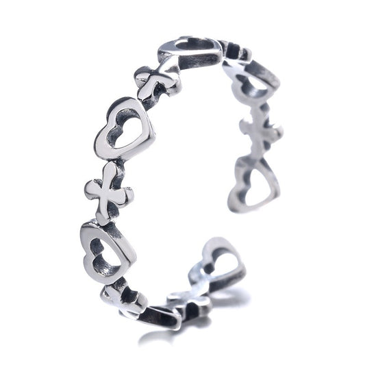 925 Sterling Silver Cross Fashion Ring