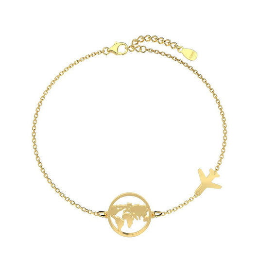 925 Sterling Silver Airplane Fashion Bracelet