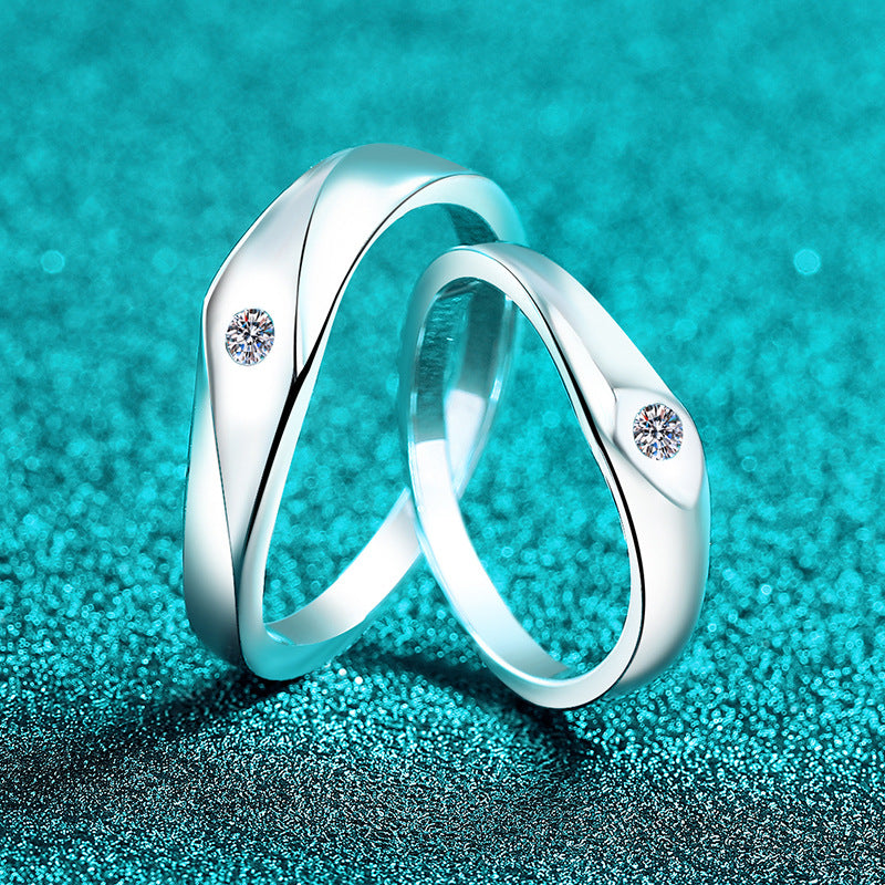 Anillo elegante de moda con circonitas cúbicas en plata de ley 925