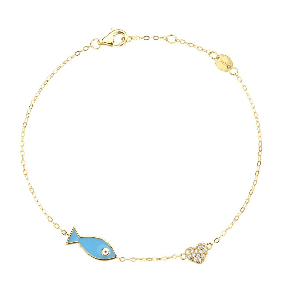 925 Sterling Silver Fish Fashion Bracelet