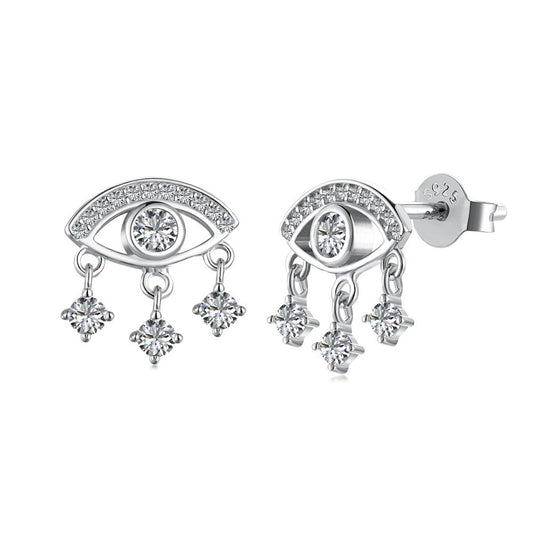 925 Sterling Silver Evil Eye Fashion Earrings
