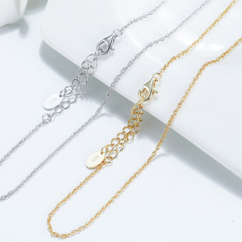 Silver Stainless Steel Rolo Chain Necklace, 1mm Thin Round Cable Link 45cm Adjustable Plain Chain