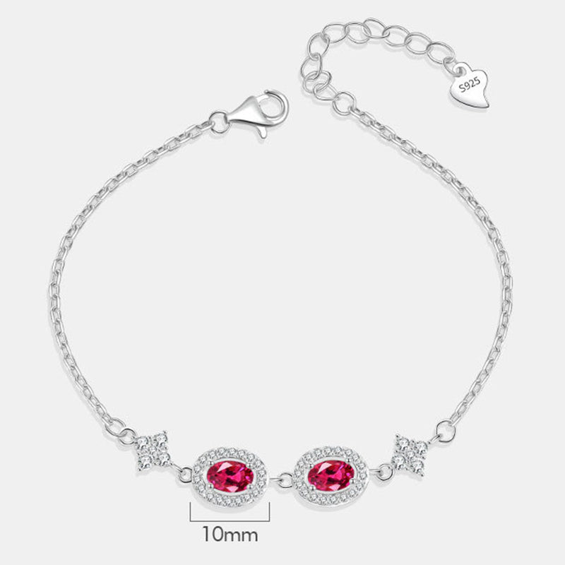 925 Sterling Silver Fashion Color Stones Bracelet