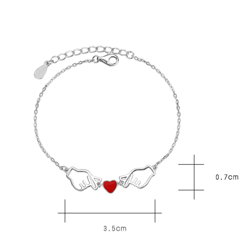 925 Sterling Silver Fashion Heart Bracelet