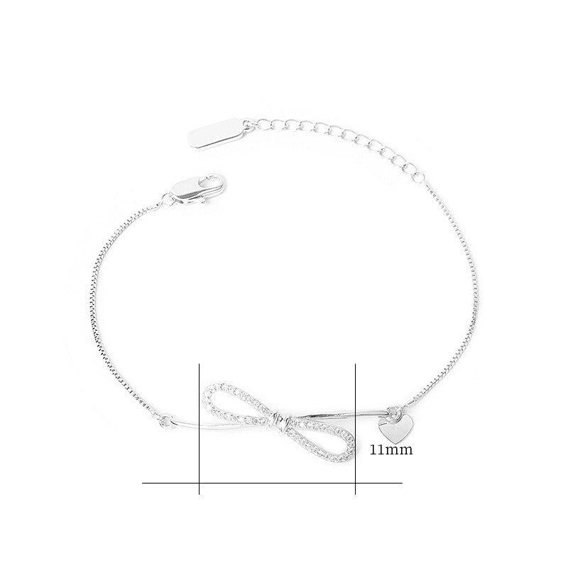 925 Sterling Silver Fashion Tie Bow Bracelet
