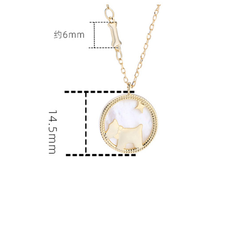 925 Sterling Silver Fashion Cute Dog Necklace