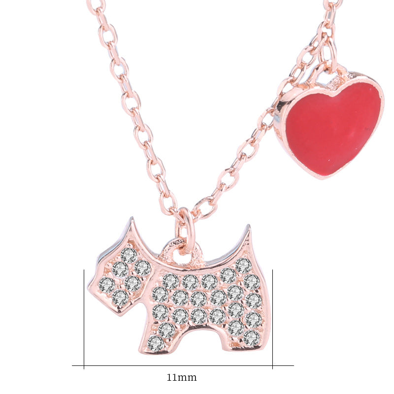 925 Sterling Silver Fashion Dog Necklace