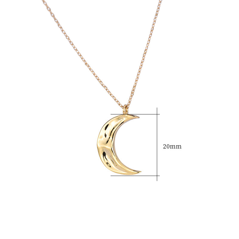 925 Sterling Silver Fashion Moon Pendant Necklace