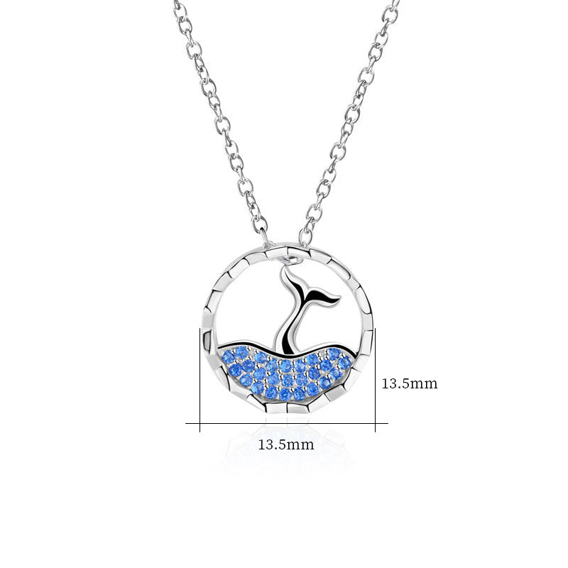 925 Sterling Silver Fashion Mermaid Pendant Necklace