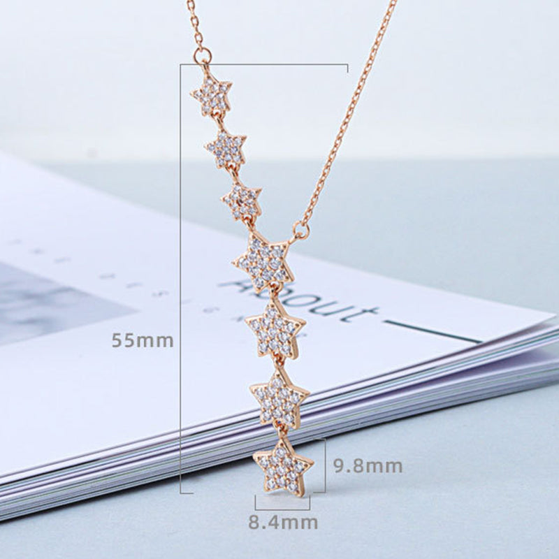 925 Sterling Silver Fashion Stars Necklace