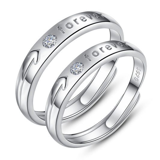 925 Sterling Silver Elegant Fashion Engagement Couple Rings