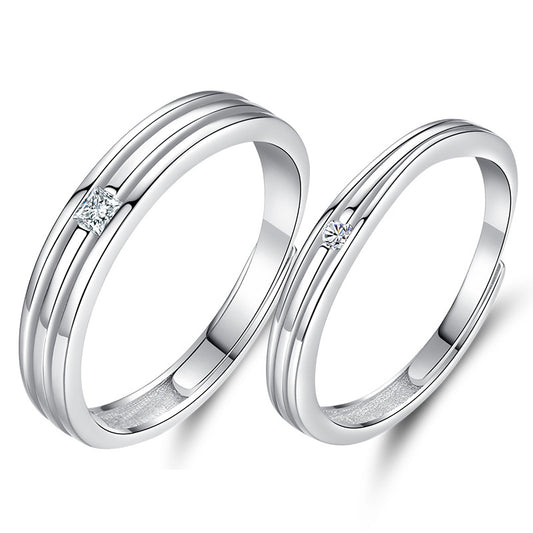 925 Sterling Silver Elegant Fashion Engagement Couple Rings