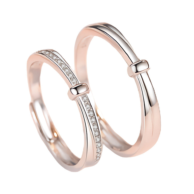 925 Sterling Silver Elegant Fashion Engagement Couple Rings