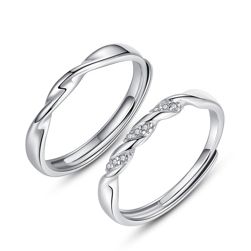 925 Sterling Silver Elegant Fashion Engagement Couple Rings