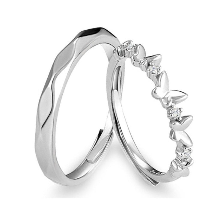 925 Sterling Silver Elegant Fashion Engagement Couple Rings