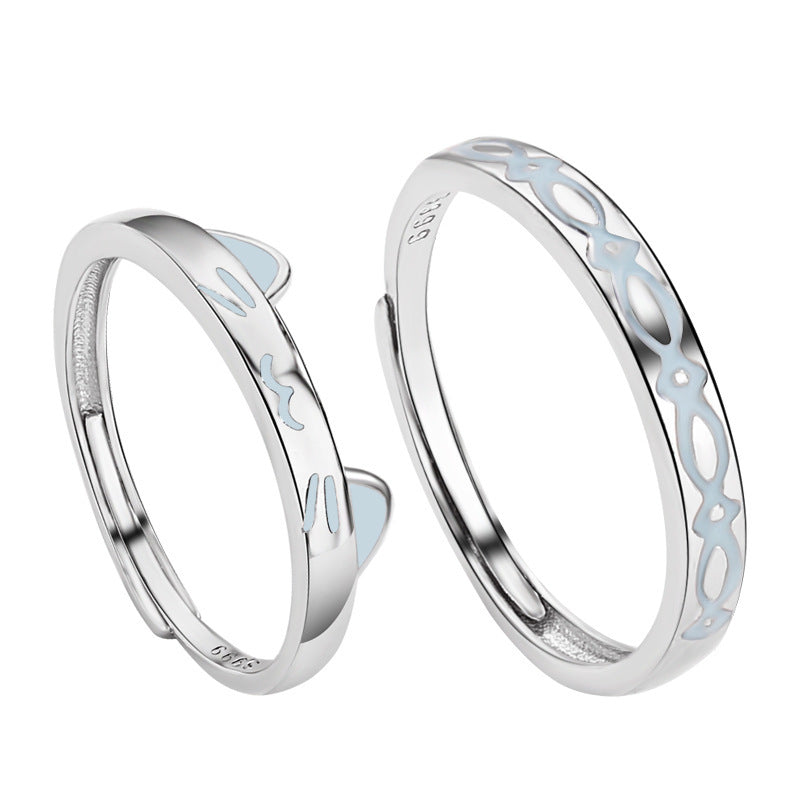 925 Sterling Silver Elegant Fashion Engagement Couple Rings