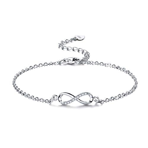 925 Sterling Silber Infinity Armband für Damen mit Schmuckgeschenkbox