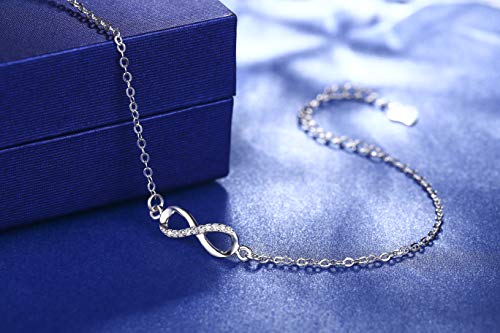 925 Sterling Silber Infinity Armband für Damen mit Schmuckgeschenkbox